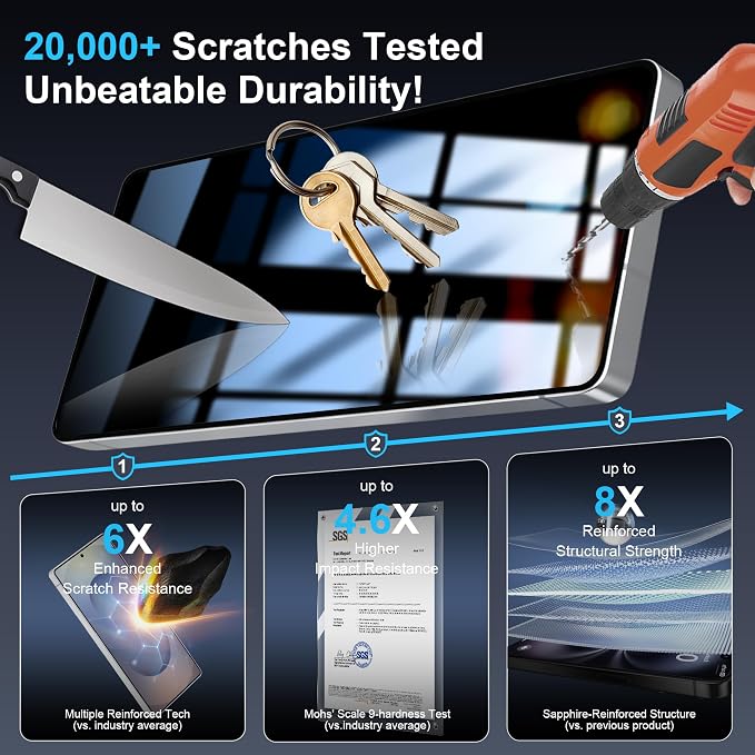 WILLONE 3 Pack for Samsung Galaxy S26 Ultra Privacy Screen Protector | With Installation Frame, Anti Spy Private Tempered Glass, Fingerprint Unlock, HD Clear, Phone Case Fit - Image 5