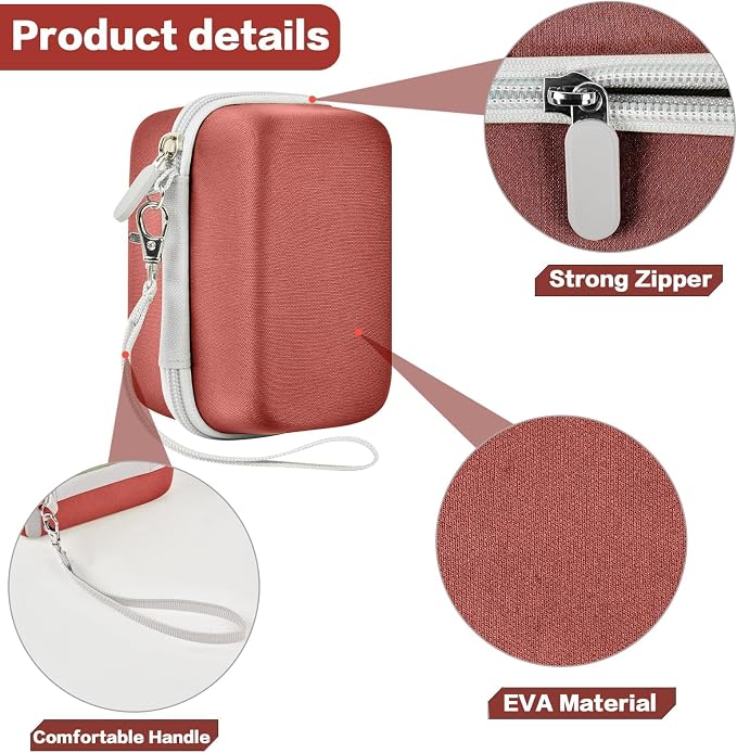 Film Camera Case for Kodak EKTAR H35 H35N Half Frame Film Camera | Camera and 35mm Film Rolls Storage, Mesh Pocket for Small Accessories, Travel and Home Organization; Large, Brown, Case Only - Image 4