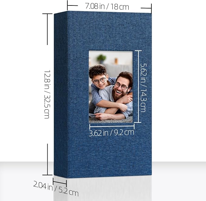 Vienrose 4x6 Photo Album, 2 Pack, 600 Photos, Blue | Linen Cover, Photo Album Book, Baby Memory Book, Wedding Family - Image 2