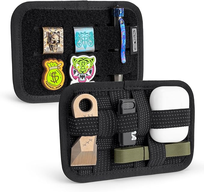 TACTICAL_GEEK TCM2 Mini EDC Organizer Board, Anti-Slip Elastic Woven Board,Bag Insert Panel for Small Gear, Backpack Accessories for Everyday Necessary Gadget (Black) by TACTICAL_GEEK