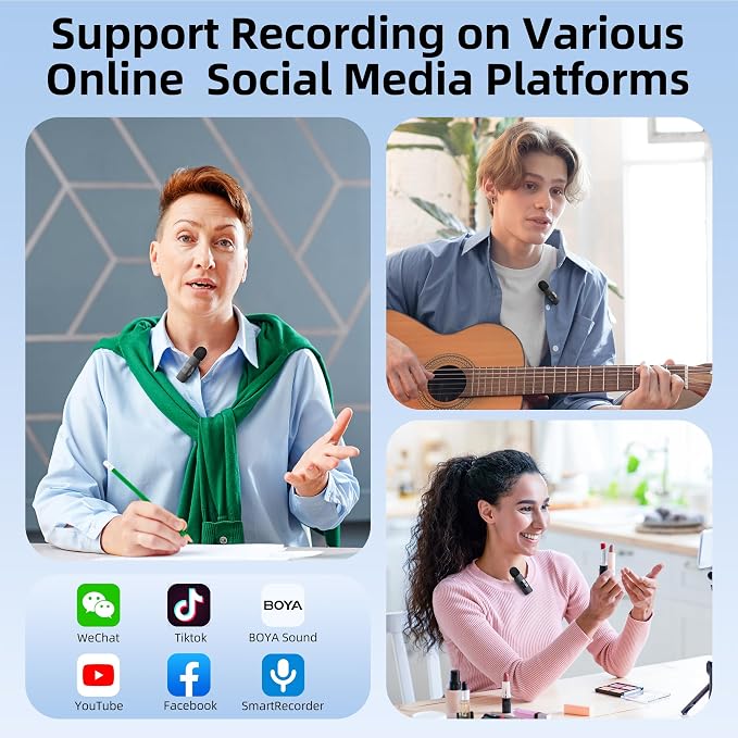 BOYA Wireless Lavalier Microphone for Android USB C Smartphone Tablet External Noise Canceling Mini Lapel Type C Microphone for iPhone 15 Clip-On Mic for Video Recording Podcast YouTube Live Streaming - Image 5