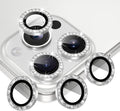 AGVEE 3+3 6 Pack for iPhone 16 Pro & Max Camera Lens Protector Cover | Individual Bling Diamond & Bling Glitter Sparkle Cute Gem Metal Ring, 9H Tempered HD Glass by AGVEE