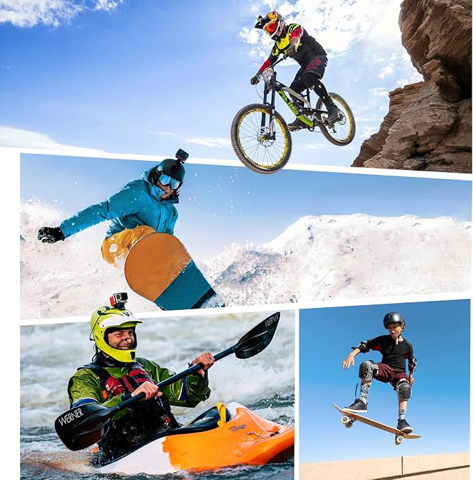 Helmet Sticky Mounts Adhesive Buckle Mount Accessories for GoPro | Screw Kit, for Go Pro Hero 13 12 11 10 Max 9 8 7 6 5 Session Mission DJI Osmo Insta360 AKASO Action Cameras, 12 in 1 - Image 7