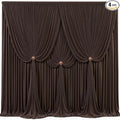 4 Panels Brown Backdrop Curtains for Wedding Party Wrinkle Free Backdrops Curtain Drapes Fabric Decorations Photo Back Drop Cloth for Baby Shower Photography Stage Reception 20ft(W) x 12ft(H) by Tao-GePartyDecorations