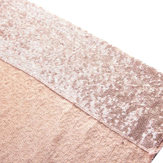 SquarePie 7x7ft Rose Gold Sequin Backdrop, High Density Non-Transparent Glitter Curtain for Photography, Birthday, Wedding Party Decorations, Thick Solid Background with 4" Rod Pocket, 1 Panel - Image 8