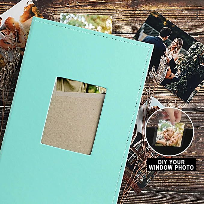 Ywlake Photo Album 4x6 300 Pockets, Leather Photo Albums Holds 300 Horizontal Only Pictures Teal - Image 3