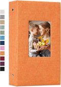 Vienrose 4x6 Photo Album,300 Pockets,Linen Cover with Window,Orange | Linen Hardcover, Slip In Photo Book, Family Memory Album, Travel Keepsake by Vienrose