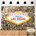 Welcome to Las Vegas Party Photography Backdrops 7x5ft Fabulous Casino Poker Movie Themed Photo Background Vintage Costume Dress-up Birthday Prom Ceremony Baby Shower Banner Supplies Props Vinyl by Fanghui