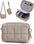 BAGSMART Small Puffy Digital Camera Case, Water-repellent, Camel | Camera Bag with 2 Carrying Ways for Canon PowerShot G7X Mark II/III/Sony DSCW800/DSCW830, Lightweight by BAGSMART