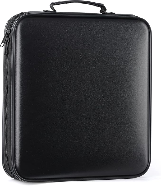 DVD Storage CD Case Holder: 160 Capacity CD Sleeves Black Disc Cases Binder for Car - CD Hard Organizer Box - Large DVD Wallet for Movie/Music/Game & Portable CD Book by TIMCORR