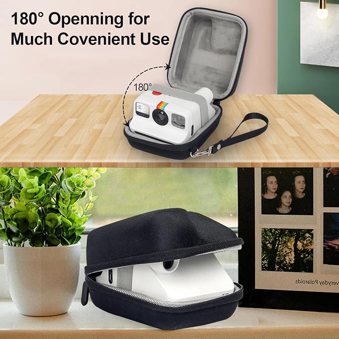 Protective Case for Polaroid Go Instant Film Camera - Camera Bag Compatible with Polaroid Go 9035/9071/ 9070 Storage Case Travel Carry Bag with Wrist Band - Black - Image 4