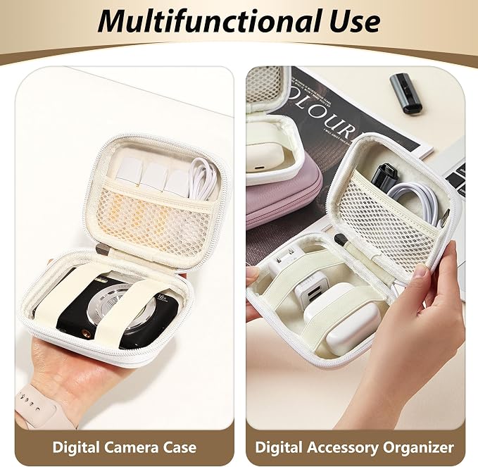 Digital Camera Case for KODAK PIXPRO FZ55/FZ45, Case Only, White | Fits CAMKORY DC403 and Canon PowerShot ELPH 360 HS Compact Digital Cameras, Small Hard Shell Camera Pouch with Mesh Pocket - Image 7