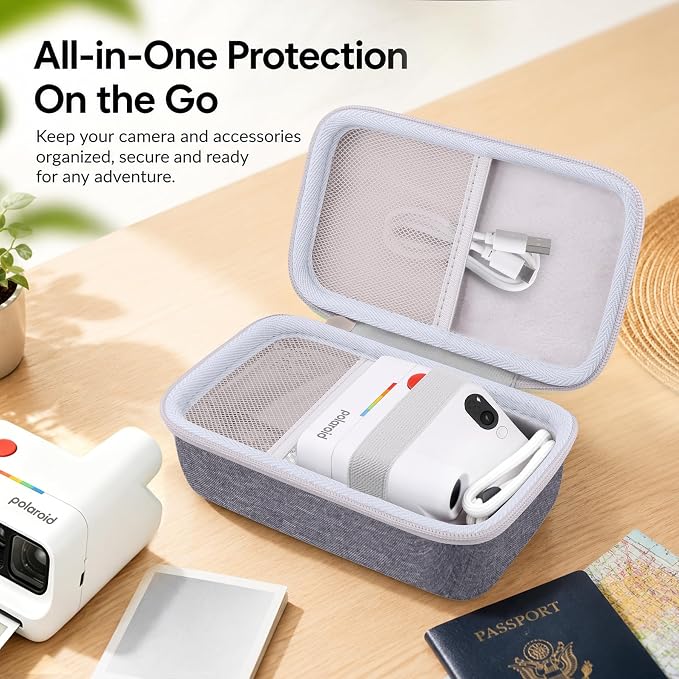 khanka Travel Case for Polaroid Go Generation 3 (6660/9191) Mini Instant Camera/Polaroid Go Generation 2 (6282),Case Only（Grey） - Image 8