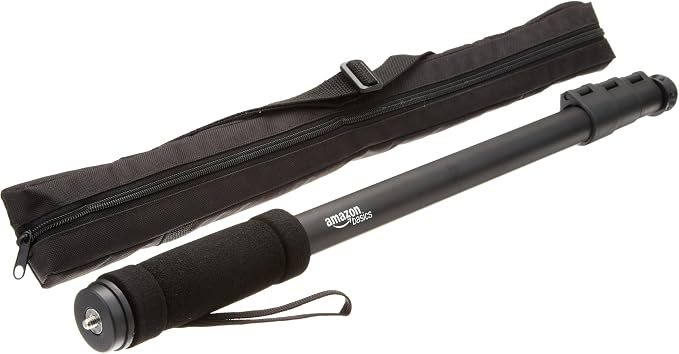 Amazon Basics 67-Inch Monopod for Camera, Extendable 4-Section, 6.6 lb Capacity, Rubber Foot, Carrying Bag, Black - Image 3