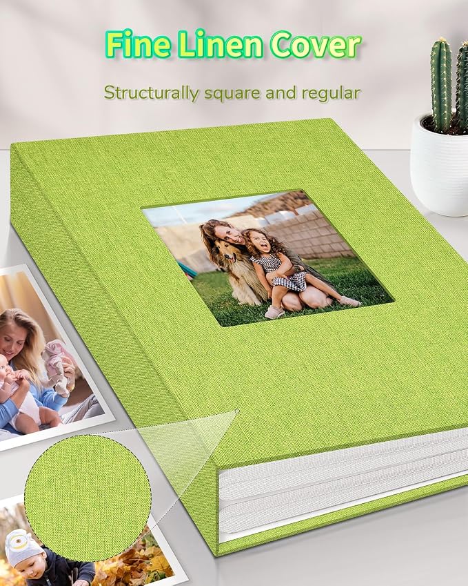 Artfeel Photo Album 4x6 with 300 Pockets,Slip-in Picture Albums,Linen Cover Memory Book with Front Window,White Page Vertical Photo Book for Wedding,Family,Anniversare,Baby,Vacation - Image 6
