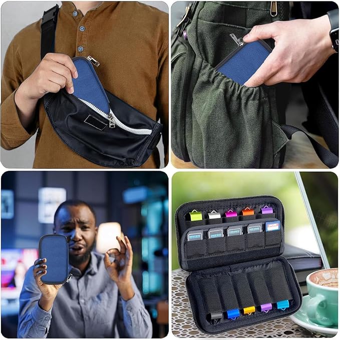 USB Flash Drive Case 20 Slots with Labels TATMOHIK USB Storage Case Thumb Drive Holder case USB Organizer Storage Bag Electronic Accessories Organizer for 10 Memory Cards and 10 USB Memory Sticks,Blue - Image 6