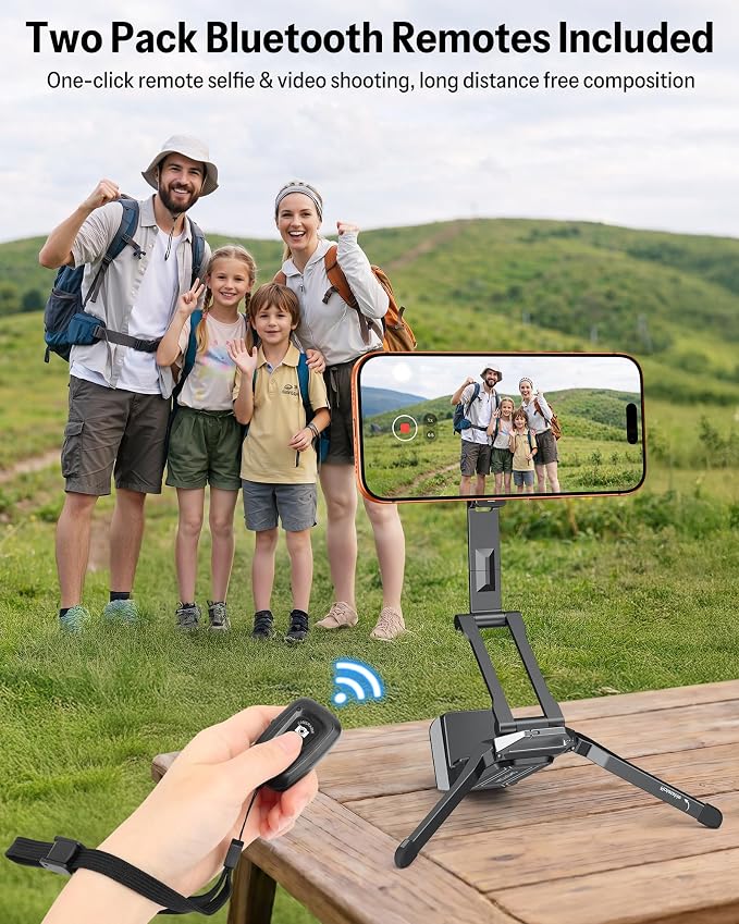 OMOTON TP02-Pro-CK Magnetic Phone Holder Kit with Fill Light & 2 Remotes | Arca-type Base with a 1/4" Screw Hole, 3 Color Temperatures ,10-level adjustable brightness, USB-C Charging, for iPhone 12-17 - Image 4