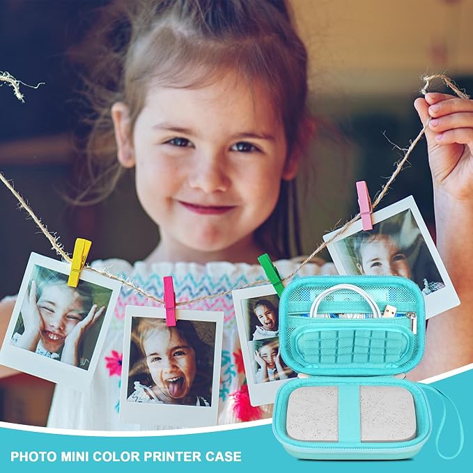 Canboc Hard Case for HP Sprocket Portable 2x3 Inch Instant Photo Printer | Zipper Mesh Pocket fits Photo Paper and Cable, Green - Image 8