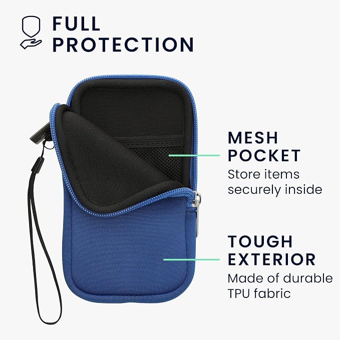 kwmobile Universal Phone Pouch Size M - 5.5" - Neoprene Smartphone Pouch with Zip - Water-Repellent Mobile Phone Case - Sleeve in Baltic Blue - Image 3