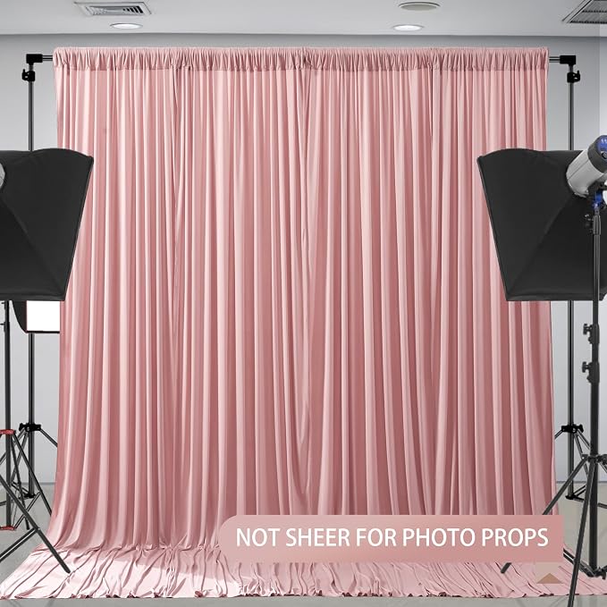 Rose Backdrop Curtains-Wrinkle-Free Polyester Photography Drapes Party Curtain Background for Baby Shower Wedding Decorations- 8 X10FT - Image 6