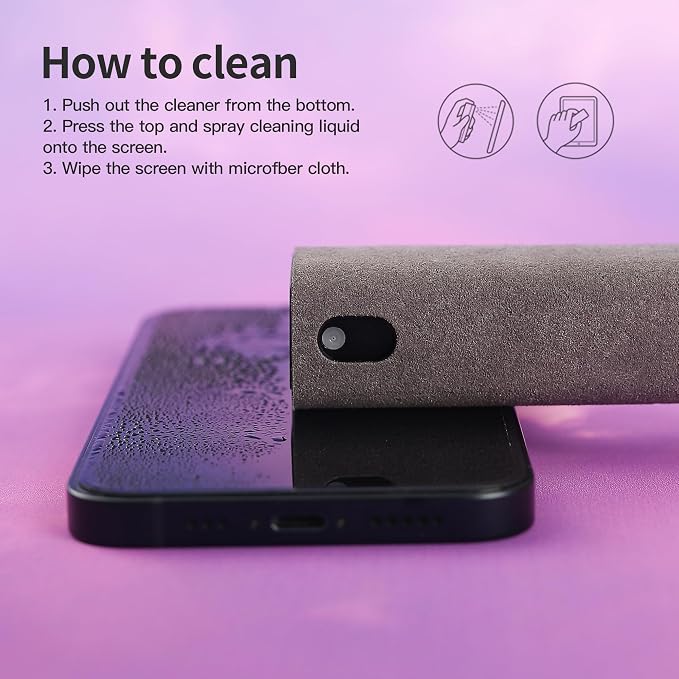 CUIUD Screen Cleaner Kit 3 Pcs, Two in One Screen Cleaner Spray and Wipe, Touchscreen Mist Cleaner Spray Bottle for Phone/Laptop/Tablet/TV/Monitor/Car Screens - Image 5
