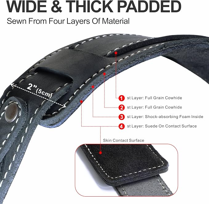 Padwa Lifestyle Black Frosted Dual Camera Harness Strap with Padded for Two Cameras -Full Grain Leather Dual Camera Harness,Multi Camera Gear for DSLR/SLR Strap,Double Camera Harness for Photographers - Image 6