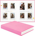 Instax Mini Photo Album with Writing Space, Linen Cover, Pink | Compatible with 2x3 inch & Polaroid Pictures, 112 Recessed Clear Pockets, Wedding Guest Book and Family Memories by Unknown