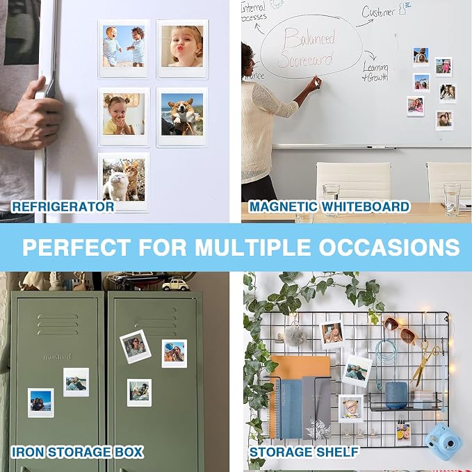 Go Magnetic Picture Frame for Polaroid Go Gen2/Gen3 Instant Camera | Picture Frame for Polaroid Go Fits 2.12x2.62 Inches Films, Magnets for Refrigerator with Transparent Cover, White, 20 Pack - Image 7