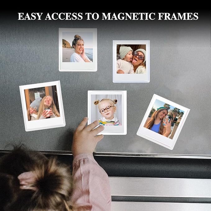 Go Magnetic Picture Frame for Polaroid Go Gen2/Gen3 Instant Camera | Picture Frame for Polaroid Go Fits 2.12x2.62 Inches Films, Magnets for Refrigerator with Transparent Cover, White, 20 Pack - Image 4