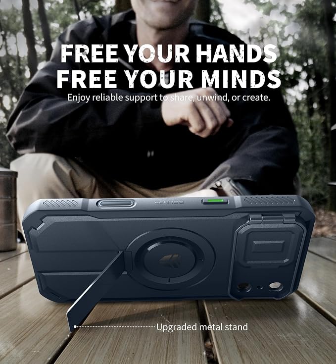 Dexnor for iPhone 17 Pro Max Case, [Built-in Flip Camera Cover & Camera Control Cover & Kickstand], Compatible with MagSafe, Heavy-Duty Rugged Shockproof Magnetic Phone Cover, 6.9 inch Navy Blue - Image 3