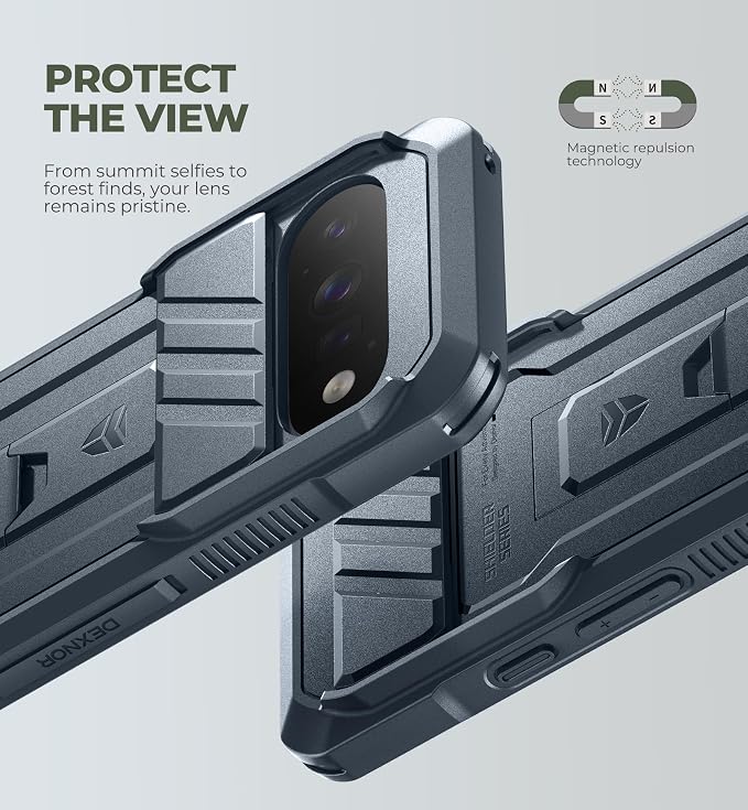 Dexnor for Google Pixel 11/11 Pro Case with Slide Camera Cover & 2 Front Frames & Built-in Screen Protector & Kickstand,Full-Body Shockproof Protective Cover Heavy-Duty Rugged Cases,Navy Blue(2026) - Image 3