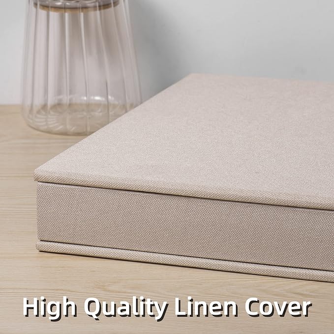 Large Photo Album Self Adhesive 4x6 5x7 8.5x11 Scrapbook Magnetic DIY Scrap Book Length 13" x Width 12.8" 120 Black Sticky Pages Linen Cover DIY Photo Album - Image 5
