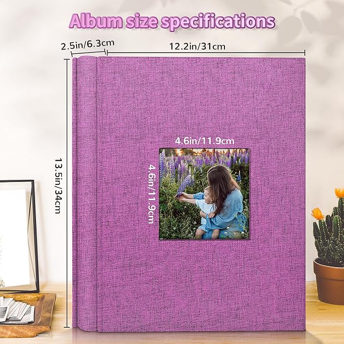 Artfeel Photo Album 4x6 with 600 Pockets,Slip-in Picture Albums,Linen Cover Memory Book with Front Window,White Page Vertical Photo Book for Wedding,Family,Anniversare,Baby,Vacation - Image 3