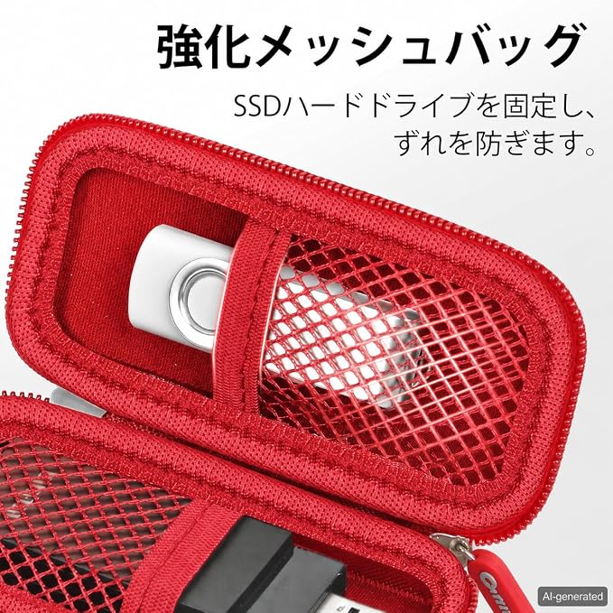 USB Flash Drive Case for SanDisk for Samsung, for SD/SDXC/SDHC Memory Cards | for Buffalo External 1.0TB Portable SSD, Mini Electronic Accessories Organizer, Office/Travel Use, Thumb Drive Bag Only - Image 4