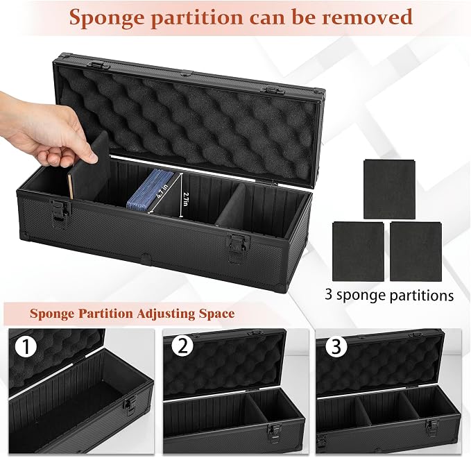 Toploader Storage Box for 3" x 4" 35pt Rigid Card, Magnetic Card Case | Portable Top Loader Card Case with 3 Removable Dividers, Holds 200+ Toploaders, Magnetic Holders for Sports Trading Cards - Image 3