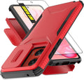 for Motorola G Stylus 5G 2024 Case with 1 HD Screen Protector & Slide Camera Cover [Military-Grade] Phone Case Heavy Duty Rugged Shockproof Protective Cover for Moto G Stylus 5G 2024(Red) by AWZHYDT