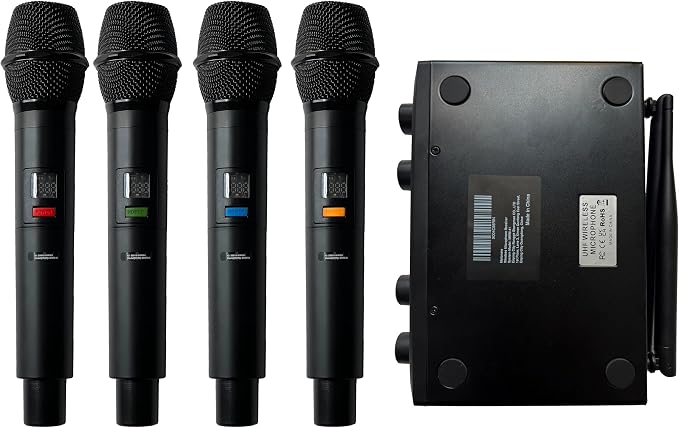 MELONARE 4x10 Freq. UHF Wireless Microphone System, 200FT Stable Signal | Cordless Handheld Mics, Microfono Inalambrico for Singing, Wedding, Karaoke, Church, DJ Events,Party MWM-41-4H - Image 9