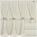 8 Panels Beige Backdrop Curtain for Wedding Parties Wrinkle Free Beige Photo Curtains Backdrop Drapes Fabric Decoration for Baby Shower Photography 40ft(W) x 10ft(H) by Tao-GePartyDecorations