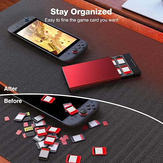 HEIYING Switch Game Case with 40 Precise Slots for Switch 2 / Micro SD Card | Portable Game Card Case, Metal Shell with Soft Silicone Lining, Precise Slots, Magnetic Closure for Easy Storage & Access - Image 5