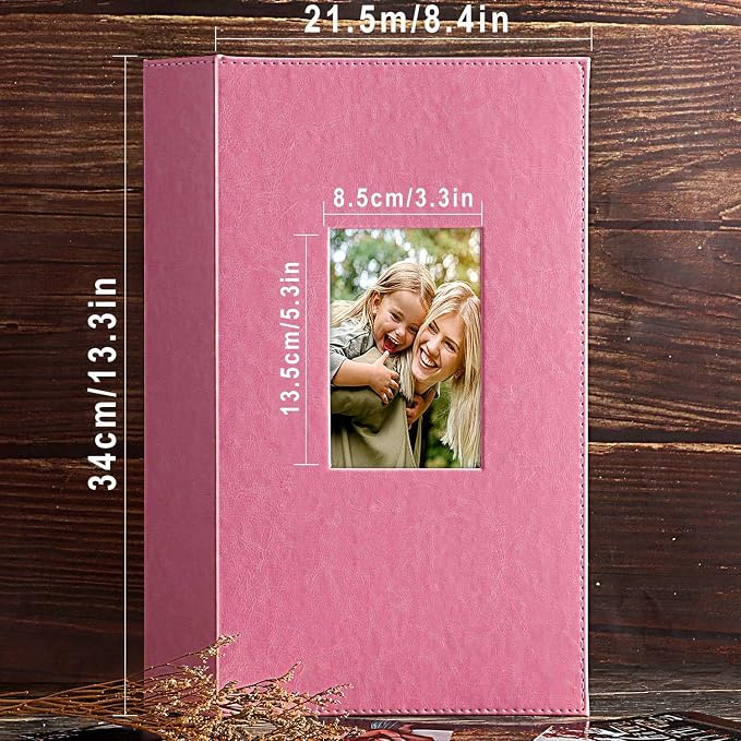 Ywlake Photo Album 4x6 300 Pockets, Leather Photo Albums Holds 300 Horizontal Only Pictures Pink - Image 4