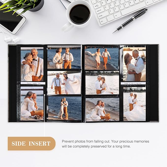 potricher Photo Album 4x6 Pictures, 600 Pockets, Linen Cover, Green | Linen Cover, Front Window, Large Capacity 4x6 Picture Albums, Photo Book for Family, Wedding, Anniversary, Baby, Keepsake - Image 3