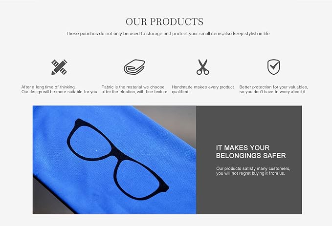 Quality Microfiber Eyeglass Pouch with Bead Lock Micro Fiber Sunglasses Case Pouch Soft Store - Image 7