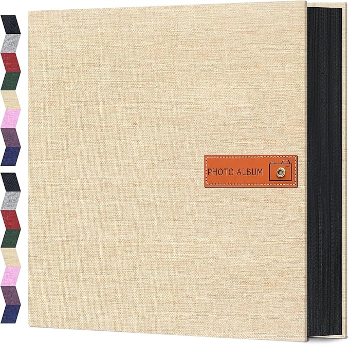 Popotop 4x6 Photo Album 600 Pictures, Linen Hardcover, Reinforced Spine | Large 600-Photo Capacity, Acid-Free PP Slip-In Pockets, 3 Landscape and 2 Portrait Photos per Page, No Memo Space by Popotop