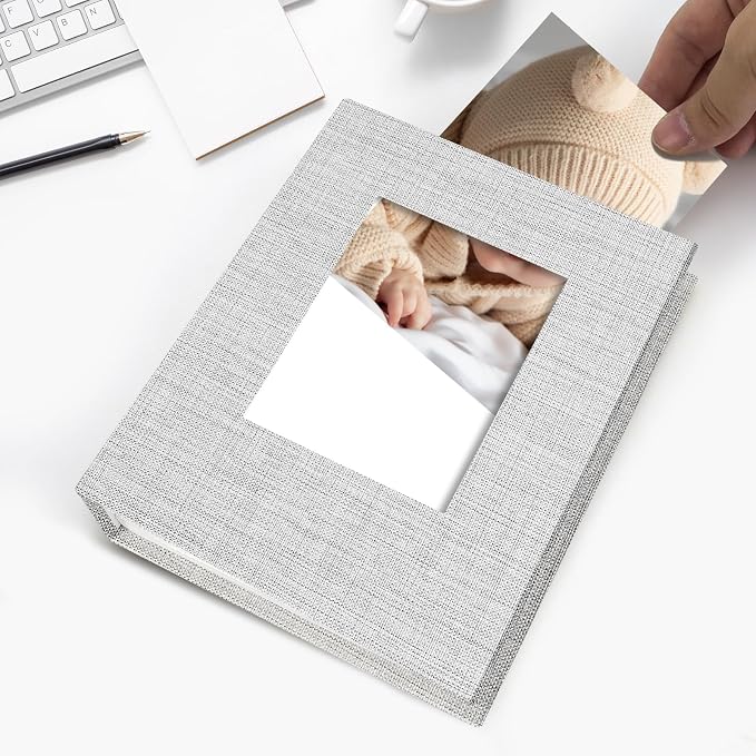 Vienrose Small Photo Album 4x6 Slip-in Picture Album 50 Pages Holds 100 Photos, Portable Photo Book 4x6 for Wedding Family Baby Travel Grey | Portable Design Photo Book, Memory Book, Wedding Family Baby Travel, Easy To Carry - Image 4