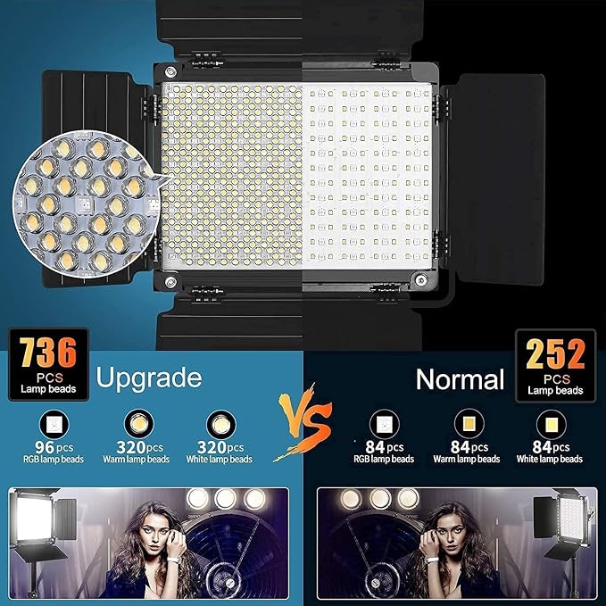GVM 1000D RGB Led Video Light with 2 Softboxes, Photography Lighting Kit with Bluetooth Control, Full Color Video Lighting Kit with 18 Applicable Scenes, 2 Packs Led Light Panel for Video Shooting - Image 2
