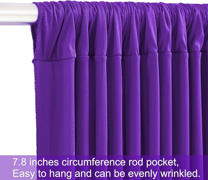 4 Panels Purple Backdrop Curtains for Wedding Party Wrinkle Free Backdrops Curtain Drapes Fabric Decorations Photo Back Drop Cloth for Baby Shower Photography Stage Reception 20ft(W) x 12ft(H) - Image 6