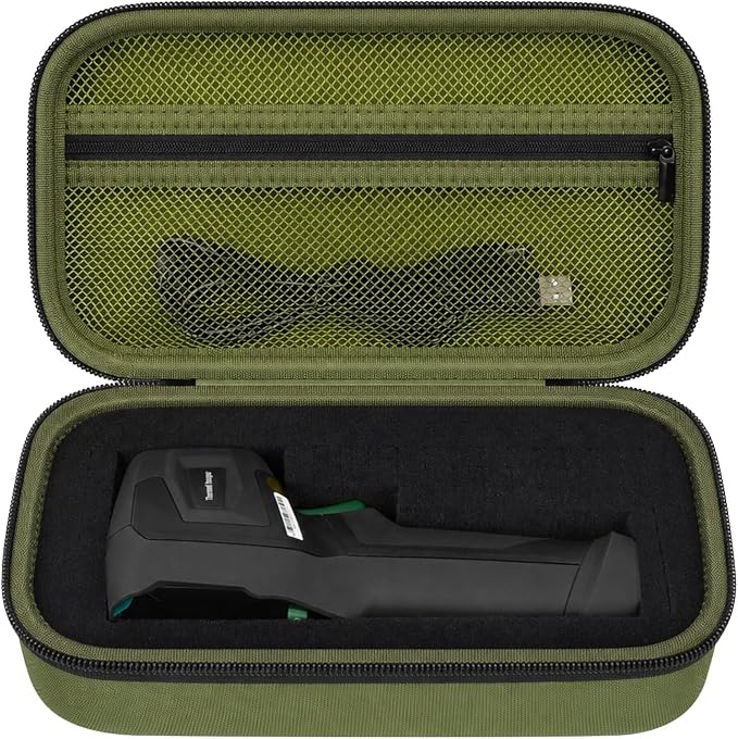 Boobowl Hard Thermal Camera Case for TOPDON TC004, for HSFTOOLS HF96, H128 | Infrared Camera Box, Removable Foam and Storage Pocket for USB Cables and Calibration Cards, Technicians, Case Only - Green by BOOBOWL