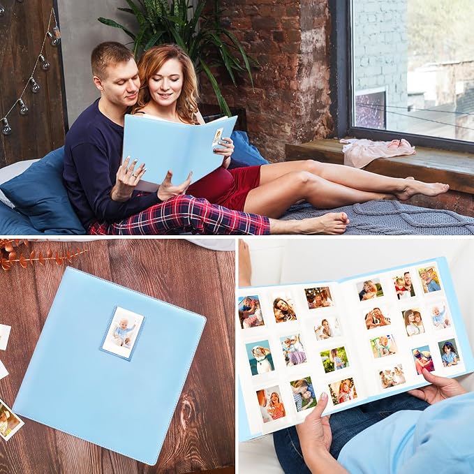 Veicevol 640-Pocket 2x3 Photo Album for Instax Mini and Polaroid, Blue | PU Leather Cover Keeps, Fits Instax Mini and Polaroid 2x3 Photos, Protects Travel, Wedding and Family Memories - Image 8