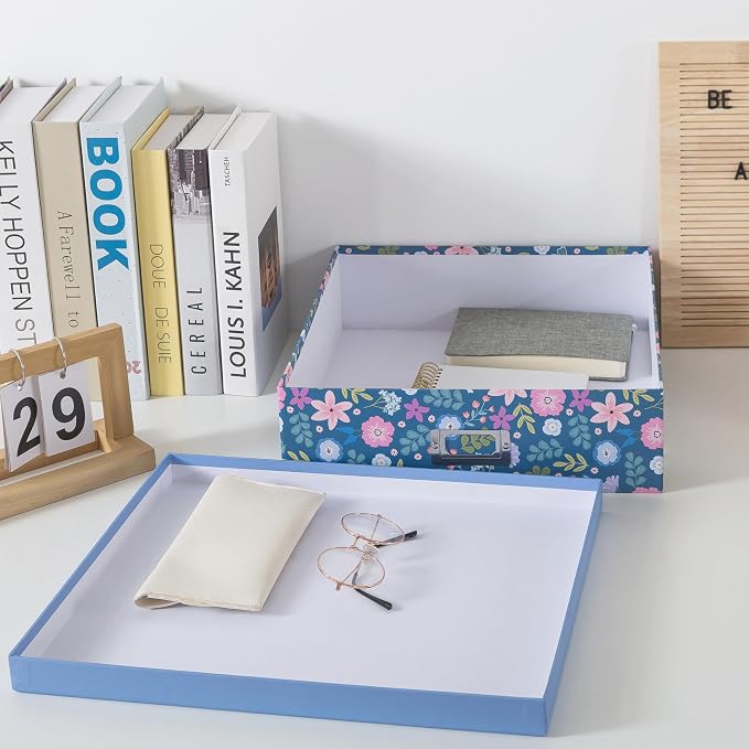 Soul & Lane - Scrapbook Memory Storage Box, 14.8x13x3.7 In, Midnight Bloom | Large Keepsake Organizer with Lid for Photos and Memorabilia, Decorative Scrapbooking Storage for 8.5 x 11 Letter-Size Papers - Image 4