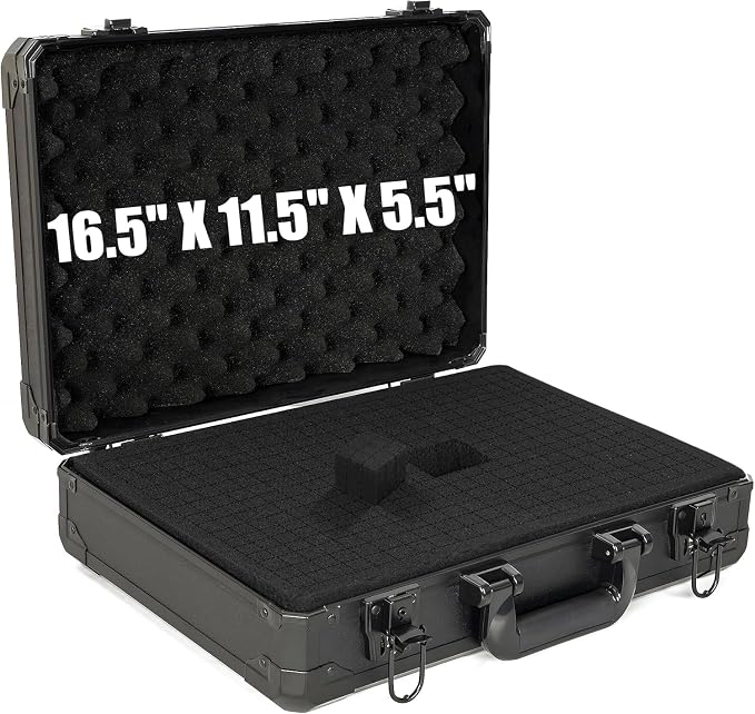17 Inch Hard Carrying Storage Case | Ideal for Microphone & Camera Gear Transportation, DJ Mixer Case with Customizable Pre-Diced Foam, 17 X 12 X 6 Inch, Black by ITHWIU